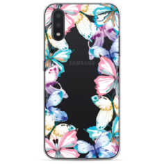 Силиконовый чехол Рамка из бабочек на Samsung Galaxy A01 / Самсунг A01 Case Place