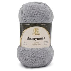 Пряжа Камтекс Воздушная 168 светло-серый 25% меринос, 25% шерсть, 50% акрил 100г 370м 5шт