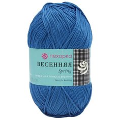 Пряжа Пехорка Весенняя (100%мерсеризованный хлопок) (255-Джинсовый) 5 шт