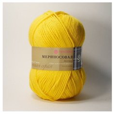 Пряжа Пехорка Мериносовая 5, 50 % мериносовая шерсть, 50 % акрил, 100 г, 200 м, 5 шт., 12 желток