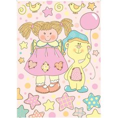 Одеяло Baby Nice D311511 Девочка с мишкой 100х140 см розовый