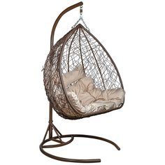 Подвесное кресло Leset Гаити, каркас Коричневый, подушка Бежевая