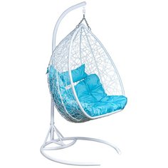 Подвесное кресло Leset Гаити, каркас Белый, подушка Бирюза яркая