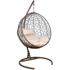 Подвесное кресло-кокон Leset Луна, коричневый/бежевый