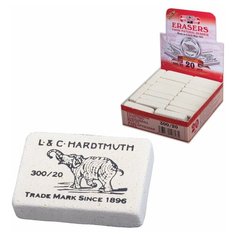 Ластик KOH-I-NOOR "Слон" 300/20, 45х32х12 мм, белый, прямоугольный, натуральный каучук, 0300020024KDRU 13 шт.