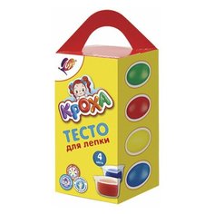 Пластилин на растительной основе (тесто для лепки) ЛУЧ, 4 цвета, 280 г, 26С 1590-08 4 шт.