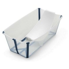 Ванночка с горкой Stokke Flexi Bath Bundle Tub with Newborn Support Transparent Blue