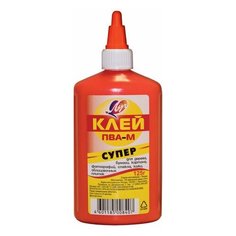 Клей ПВА-М ЛУЧ "Супер" (бумага, картон, кожа, ткань, дерево, стекло, фотографии), 125 г, 20С 1333-08 9 шт.