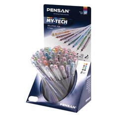 Ручка шариковая масляная PENSAN "My-Tech Colored", палитра ярких цветов ассорти, 0,7 мм, дисплей, 2240, 2240/S60R-8