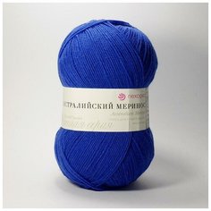 Пряжа Пехорка Австралийский меринос 491 ультрамарин 95% мериносовая шерсть, 5% акрил 100гр 400м 5 шт