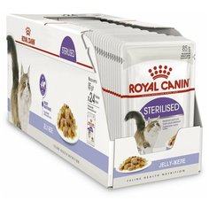 Влажный корм (пауч) для кошек Royal Canin Sterilised желе, упаковка 24 шт*85 г