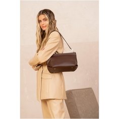 Сумка кроссбоди AFINA 589, натуральная кожа, шоколад