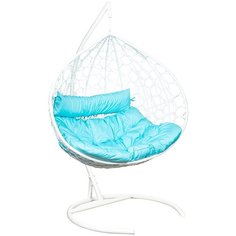 Подвесное кресло-кокон Leset Бали, белый/голубой