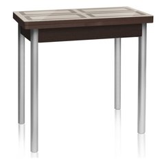 Дакар-2 (60-120х80х75) Стол с ножками хром+лак Кубика