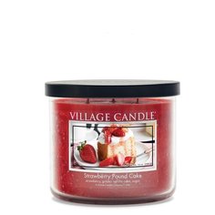 Ароматическая свеча Village Candle "Клубничный торт", чаша, средняя