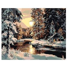 Картина по номерам на холсте 50х40 см "Домик лесника" с подрамником, Selfica