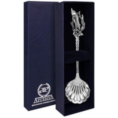 АргентА Ложка для икры из серебра с чернением "Осетр"