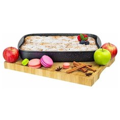 Противень утолщенный гармония вкуса "Черный мрамор", 4 л, 40х29,5х5 см Elan Gallery
