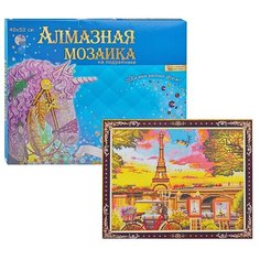 Алмазная мозаика Рыжий кот "Париж" 40*50 см, с подрамником, с полным заполнением, камни разных форм (WK007)