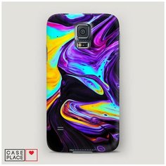 Чехол Пластиковый Samsung Galaxy S5 Фиолетовый флюид арт Case Place