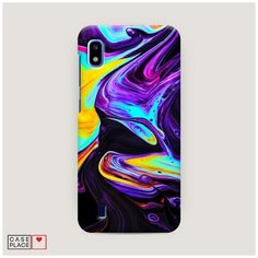 Чехол Пластиковый Samsung Galaxy A10 Фиолетовый флюид арт Case Place