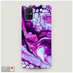 Чехол Пластиковый Samsung Galaxy M51 Розовый флюид арт Case Place