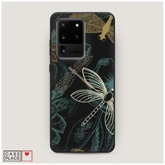 Чехол силиконовый Матовый Samsung Galaxy S20 Ultra Тени стрекоз Case Place