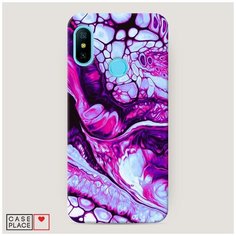 Чехол Пластиковый Xiaomi Mi A2 Lite Розовый флюид арт Case Place