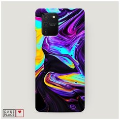 Чехол Пластиковый Samsung Galaxy A91 Фиолетовый флюид арт Case Place