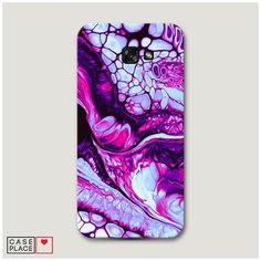 Чехол Пластиковый Samsung Galaxy A7 2017 Розовый флюид арт Case Place