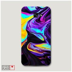 Чехол Пластиковый Samsung Galaxy A7 2017 Фиолетовый флюид арт Case Place