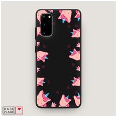 Чехол силиконовый Матовый Samsung Galaxy S20 Рамка из розовых единорогов Case Place
