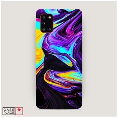 Чехол Пластиковый Samsung Galaxy A31 Фиолетовый флюид арт Case Place