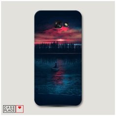Чехол Пластиковый Samsung Galaxy A7 2017 Лодка в закате Case Place