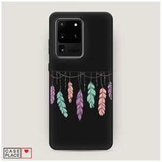 Чехол силиконовый Матовый Samsung Galaxy S20 Ultra Гирлянда из перьев 2 Case Place