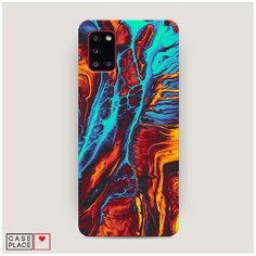 Чехол Пластиковый Samsung Galaxy A31 Желто-голубой флюид Case Place