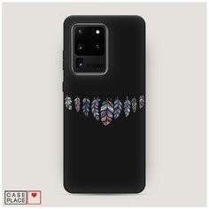 Чехол силиконовый Матовый Samsung Galaxy S20 Ultra Гирлянда из перьев 1 Case Place