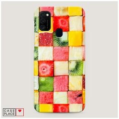 Чехол Пластиковый Samsung Galaxy M21 Фруктовые кубики Case Place