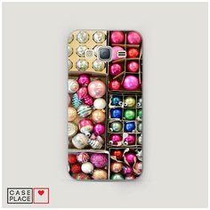 Чехол Пластиковый Samsung Galaxy J3 2016 Елочные игрушки Case Place