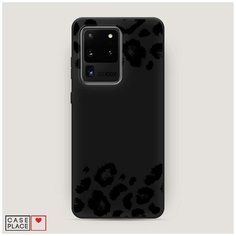 Чехол силиконовый Матовый Samsung Galaxy S20 Ultra Окрас леопарда рамка черная Case Place