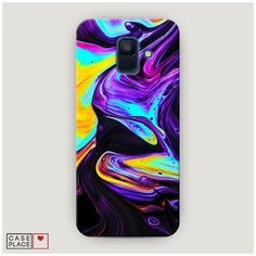 Чехол Пластиковый Samsung Galaxy A6 Фиолетовый флюид арт Case Place