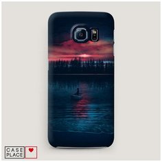 Чехол Пластиковый Samsung Galaxy S7 Лодка в закате Case Place