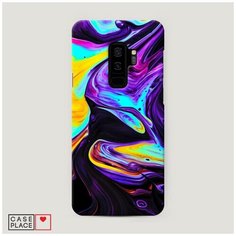 Чехол Пластиковый Samsung Galaxy S9 Plus Фиолетовый флюид арт Case Place