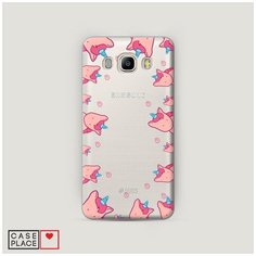 Чехол Пластиковый Samsung Galaxy J7 2016 Рамка из розовых единорогов Case Place
