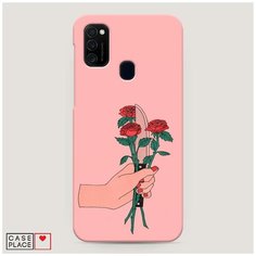 Чехол Пластиковый Samsung Galaxy M21 Розы и нож Case Place