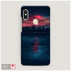 Чехол Пластиковый Xiaomi Redmi Note 5/Note 5 Pro Лодка в закате Case Place