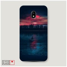 Чехол Пластиковый Samsung Galaxy J3 2017 Лодка в закате Case Place