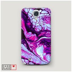 Чехол Пластиковый Samsung Galaxy S4 Розовый флюид арт Case Place
