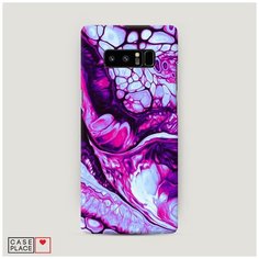 Чехол Пластиковый Samsung Galaxy Note 8 Розовый флюид арт Case Place