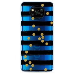 Силиконовый чехол "Черные полоски с золотыми кружками" на Xiaomi Poco X3 NFC / Сяоми Поко X3 NFC Case Place